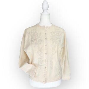 Vintage 1950s Beaded Imperial Kowloon Cardigan By Dragon Arts